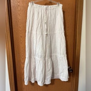 white hippie maxi skirt